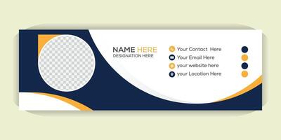 Creative Modern Email Signature Design, email footer or flat mail template, Corporate Business Email Signature Template, Clean and Stylish Layout vector