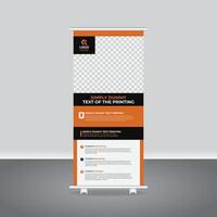 Creative Roll Up Signage Banner for Professional Agency Presentations, Custom Business Roll Up or Pull Up Banner Template for Corporate Use vector