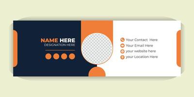 Email Signature Design, Customizable HTML Templates with Photo, Contact Info and Social Media Icons for Professional Branding in Gmail and Outlook vector