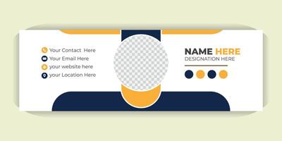 Corporate Style Email Signature Design, email footer or flat mail template, Customizable Email Signature Design, Modern and Professional Look vector