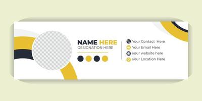 Elegant Business Email Footer Design, Clean and Minimal Style, Flat Email Signature Template, Modern Corporate Identity Design vector