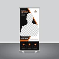 Modern Roll Up Banner Design Template, X-Banner, Flag Banner, Brochure and Flyer 32 71 inch, Roll Up Banner and Flyer Template, Design for Brochures, X-Banners, Flags vector