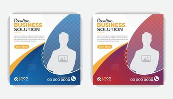 Unique and modern square web banner for social media post template design vector