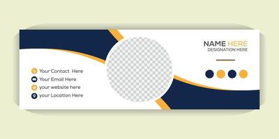 Modern Business Email Signature, Creative and Editable Template, Professional Email Signature Template, Corporate, Modern and Customizable vector