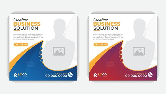 Corporate and creative square web banner for social media post template design