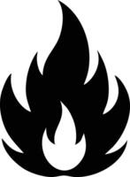 Black and white stylized fire symbol graphic vector