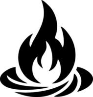 Symbolic Fire Icon with Abstract Design vector