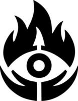 Symbolic logo featuring an eye encircled by flames vector