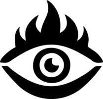 Intriguing stylized eye with fiery lashes. vector