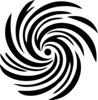 Abstract black and white swirling vortex design vector