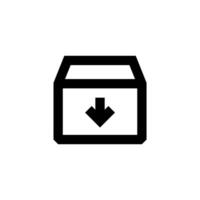 Bold Box with Down Arrow Symbol Icon Design Element vector