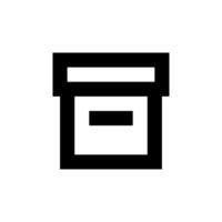 Minimalist Geometric Box Shape Icon Design in Black and White vector