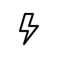 thunder icon design templates, electric icon illustrations on white background line vector