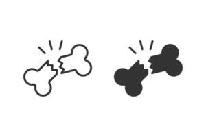Broken bone icon set. Suitable for medical, health, and injury-related themes. vector