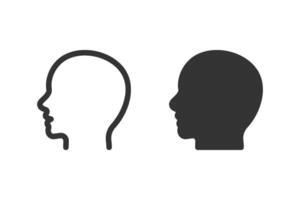 Silhouette of human head icon set. Ideal for various design projects, educational materials, apps, and website elements. vector