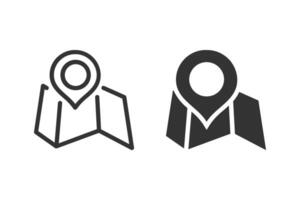 Map with location marker pin icon. Suitable for use in web design, mobile applications, presentations vector