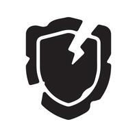 Broken Shield icon vector
