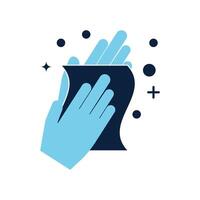 Wipe hand with tissue flat icon vector