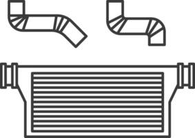 Car intercooler icon. Car modification icon in outline style. vector