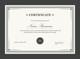 Elegant retro style certificate template vector