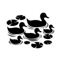 Simple illustration of a group of ducks isolated on white vector
