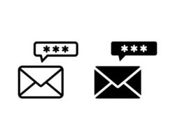 Otp icon. Otp sms password outlined and solid icon. Mobile message icon pack in flat and thin liner vector