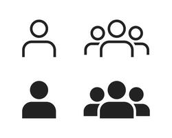 Group of people or group of users. Group icon set. People icon set in trendy flat style. Default profile picture, avatar, photo placeholder. vector
