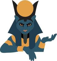 Sekhmet god, goddess peeking, God of medicine and war, Bastet Goddess Egypt Ancient Cat Deity vector