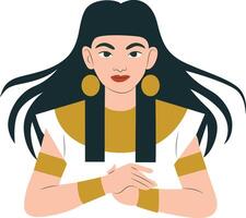 Renpet goddess, Goddess of the New Year, Egyptian Queen Portrait Art Illustration vector