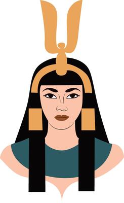 Nephthys goddess peeking, Ancient Egyptian Queen Portrait Art