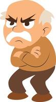 An angry old man with a sad face vector