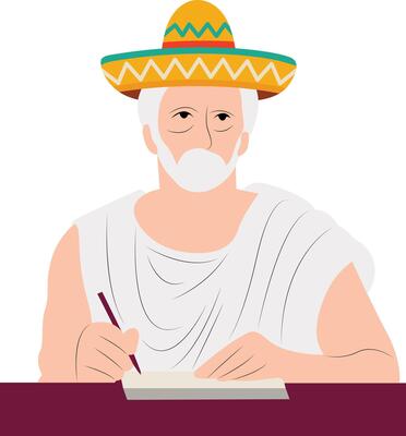Cinco de Mayo Sombrero Wearing Man Hand Drawn Portrait Illustration