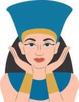 Amunet peeking, Wife of Amun god, Egyptian Queen Portrait Artistic Design vector
