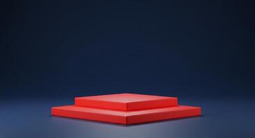 Red box on a dark background 3d render photo