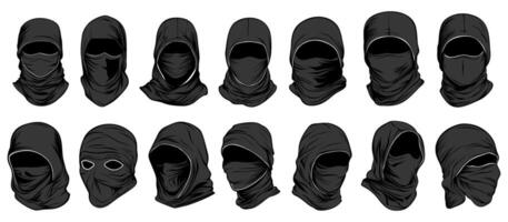 set collections criminal mask icon. anonymous symbol. hacker sign design illustration vector