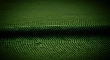Green fabric background with a wavy pattern photo