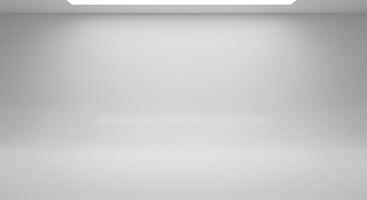 Empty room with white walls and a light bulb photo