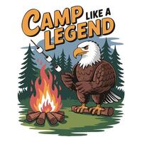 Campfire Vibes with Forest Creatures Tee vector