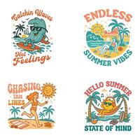 Best Summer Tee Shirt Design Sublimation Bundle, Summer Vibes Illustration, Summer Vacation Graphics vector