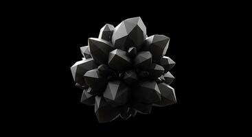 A black crystal cluster on a black background photo