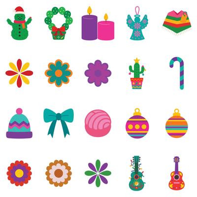 set of Christmas illustration, Merry Christmas clipart,Christmas Fiesta Digital Design sublimation
