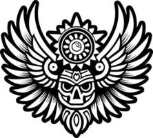 Wings tattoo icon in glyph style vector