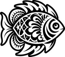 A fish with tribal patterns on it vector