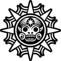Mayan deity icon in glyph style vector