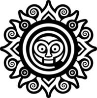 A glyph style icon of ehecatl vector