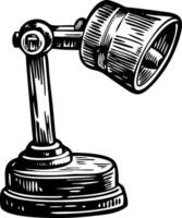 A vintage style illustration of a desk lamp vector