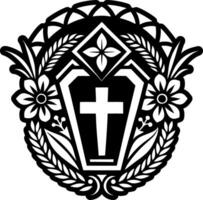 A glyph style icon of burial vector