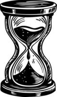 A vintage style illustration of an hourglass vector