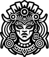 Mexican goddess icon in solid style vector