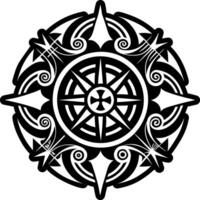 Navigation compass icon of solid style vector